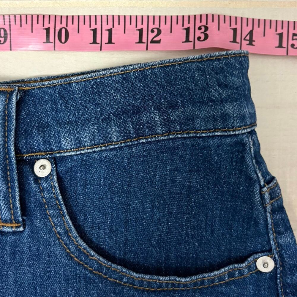 Madewell Denim Miniskirt Women’s Size 26 Medium Wash Step Hemline Side Slits - Picture 10 of 12